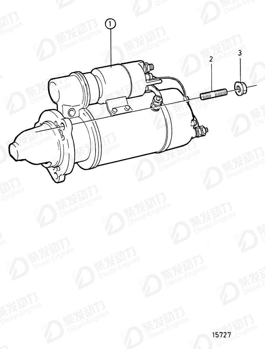 volvo penta Starter motor 872364 Drawing volvo penta Starter motor 872364 Drawing